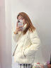 雪中飛女士鵝絨糖果色羽絨服簡(jiǎn)約百搭日常通勤立領(lǐng)純色冬季保暖外套潮 米白 S (160) 曬單實(shí)拍圖
