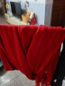 上海故事 冬季百搭厚款围巾女士披肩仿羊毛男士中国红订制LOGO 大红 实拍图