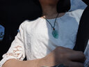 可玉可求七夕禮物 翡翠玉吊墜 男女款淡綠色飄花樹葉玉石吊墜玉佩掛件 【款二】K3259z樹葉吊墜 曬單實(shí)拍圖