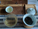 山间竹影旅行快客茶杯便携包 陶瓷盖耐高温功夫茶具套装家用简约户外旅行创意整套泡茶杯子 白色 实拍图