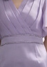 AUI雪紡連衣裙女2024夏季新款設計感紫色氣質V領收腰顯瘦包臀裙子 紫色 M 曬單實拍圖