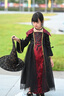 安妮優(yōu)兒萬(wàn)圣節兒童服裝女童cosplay角色裝扮魔法女巫吸血鬼化妝舞會(huì )派對 裙子+帽子 130 曬單實(shí)拍圖