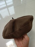 庫班豬貝雷帽女士秋冬季時(shí)尚英倫風(fēng)氣質(zhì)畫(huà)家帽子復古百搭顯臉小蓓蕾帽女 咖啡色 (55-59cm)頭圍可調節 曬單實(shí)拍圖