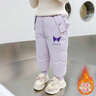 G.DUCKKIDS童裝女童棉褲冬季兒童加絨褲子小童冬裝加棉加厚庫(kù)洛米長(zhǎng)褲女寶寶 紫色 90 cm建議身高85-95 曬單實(shí)拍圖