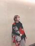 恒源祥（HYX）披肩女秋冬季外搭袖子辦公室加厚時尚媽媽仿羊毛斗篷 簡單格卡其紅 曬單實拍圖