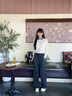 森馬（Semir）商場同款|森柔休閑褲女冬季仿呢撞色闊腿褲2025新款顯瘦軟糯長褲 花灰色調(diào)00300 S 曬單實拍圖