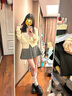 妃奧絨秋冬新款圓領(lǐng)彩色燙鉆毛衣針織開衫女休閑百搭短款高級感外套上衣 杏色 M 曬單實拍圖