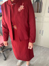 寫(xiě)卿婚禮媽媽禮服高貴旗袍中老年女春秋喜婆婆婚宴裝中式連衣裙兩件套 2412紅色 3XL （建議120-130斤） 曬單實(shí)拍圖