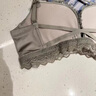 維密桃內(nèi)衣女前扣性感小胸加厚聚攏顯大文胸罩套裝七夕情人節(jié)禮物送女友 銀灰色-單內(nèi)衣 M -34/75AB 曬單實拍圖