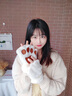CHALL KITTY手套女秋冬毛絨保暖可愛(ài)貓爪毛線(xiàn)露指半指手套2025新款送女生女友 米白色-高端品牌禮盒裝高級感 曬單實(shí)拍圖