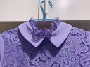 勿忘花蕾絲連衣裙秋季新款女氣質(zhì)修身娃娃領(lǐng)顯瘦長(cháng)袖秋秋裙子 紫色 M 曬單實(shí)拍圖