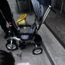 寶樂(lè)駿（BAOLEJUN）兒童三輪車(chē)腳踏車(chē)1-3-6歲自行車(chē)兒童車(chē)小孩寶寶三輪車(chē)手推車(chē) 橡膠鈦空輪灰色篷子+護(hù)欄+安全帶 曬單實(shí)拍圖