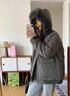 托瑪菲冬季羽絨棉服女2024新款女士棉衣外套小個(gè)子加厚大毛領(lǐng)工裝派克服 灰色 M碼 曬單實(shí)拍圖