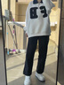益帛（YIBO）美式復古牛仔褲子男寬松春夏季新款休閑直筒闊腿褲高街長(cháng)褲子男裝 黑色 M【建議95-110斤】 曬單實(shí)拍圖