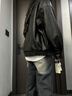 GARNUO黑色皮衣外套女2025新款早春秋小個(gè)子高級感美式復古機車(chē)短款夾克 黑色 M【106-125斤】 曬單實(shí)拍圖