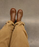 天美意靴子女冬保暖复古短靴女切尔西靴BE091DD2 啡色 37 实拍图