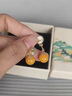 伊夢嬌杏露蜜蠟耳鉤玉石耳環(huán)耳墜女國風耳飾琥珀復古小眾黃色銀耳夾禮物 杏露耳夾 曬單實拍圖