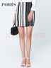 PORTS寶姿  新品商場(chǎng)同款女裝經(jīng)典LOGO提花包臀半裙SN8S018HFD060 白/黑色 M (6) 曬單實(shí)拍圖