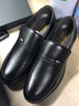 蜻蜓牌皮鞋男士商務(wù)正裝鞋日常工作休閑鞋套腳舒適柔軟真皮中老年爸爸鞋 曬單實(shí)拍圖