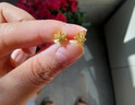 IS YOU雪花黃金耳釘女999足金耳飾耳環(huán)養(yǎng)耳洞生日情人節(jié)禮物送女友老婆 黃金雪花耳釘+品牌禮盒 金重約1.2g 曬單實(shí)拍圖