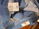 AEMAPE高端蘋(píng)果春秋全棉牛仔褲男寬松闊腿秋冬加肥加大碼大褲腿直筒無(wú)彈 【薄款】1358#淺藍色 33  (2尺6)  曬單實(shí)拍圖