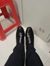 阿貓頓 三接頭皮鞋男春秋網(wǎng)眼內增高商務(wù)休閑皮鞋保安正裝結婚三接頭鞋 黑色套腳 42 曬單實(shí)拍圖