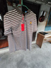 皮爾卡丹（pierre cardin）2023夏季短袖條紋t恤男士polo潮流半袖翻領(lǐng)體恤衫純棉保羅衫上衣 巖灰色條紋 XL 曬單實(shí)拍圖