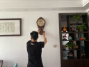 凯恩斯（KAIENSI） 挂钟客厅钟表欧式复古时钟摇摆石英钟表电波创意木质挂表家用 3340CL-贝壳盘-进口丽.声机芯 12英寸 实拍图