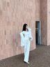 妤遇（YUUZYUUS）品牌女裝皮草外套女2025年冬季新款小香風(fēng)顯瘦減齡毛毛短款上衣 白色 M 曬單實(shí)拍圖