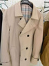 皮爾卡丹（pierre cardin）春秋新款男士風(fēng)衣商務(wù)休閑翻領(lǐng)雙排扣外套短款英倫風(fēng)上衣針織 卡其 170/M 曬單實(shí)拍圖