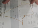 百泰首飾（BATAR JEWELLERY）生日禮物黃金項鏈女足金閃O字鏈5G鎖骨鏈可搭配吊墜素鏈 鏈長約38+2厘米，1.46g 曬單實拍圖