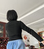 棲紀(jì) 半高領(lǐng)德絨黑色打底衫女秋冬新款加厚雙面絨長袖t恤百搭上衣 黑色+咖色 L  建議(100-110斤) 曬單實(shí)拍圖