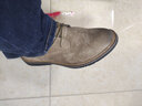 百狄英倫風(fēng)男鞋磨砂皮休閑皮鞋男百搭透氣男士翻毛皮鞋加大碼工裝鞋男 卡其色 39 皮鞋碼 曬單實(shí)拍圖
