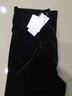 唐獅秋冬休閑褲女金絲絨高腰直筒闊腿褲 黑色 M 曬單實(shí)拍圖