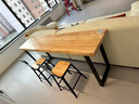 愛(ài)極客 實(shí)木陽(yáng)臺吧臺桌靠墻窄桌鐵藝長(cháng)條桌家用酒吧臺奶茶店高腳桌椅組合 200*45*105cm 板厚5cm 曬單實(shí)拍圖