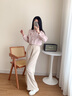 子牧棉麻春裝 女文藝闊腿褲休閑褲高腰垂感大腳褲子垂墜寬松長(cháng)褲1119 米白色 M(建議95-115斤) 曬單實(shí)拍圖