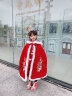 安妮优儿女童汉服冬款拜年服女宝中国风2023新款古装过年冬季儿童新年唐装 红色披风 120 实拍图