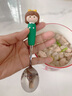 喜佰盛304不銹鋼勺子套裝可愛(ài)卡通小湯勺水果叉子兒童吃飯調羹湯匙餐具 綠色女孩勺子【1088】 曬單實(shí)拍圖