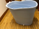 戀戀吾居 浴桶成人泡澡桶加厚塑料浴盆大人洗澡盆大號浴缸兒童游泳洗澡桶 加高藍色90厘米浴桶 無(wú)蓋 曬單實(shí)拍圖