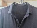 皮爾卡丹t恤男士長(cháng)袖春秋季高檔桑蠶絲polo衫中年爸爸商務(wù)男裝翻領(lǐng)打底衫 曬單實(shí)拍圖
