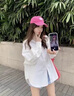 喜詩(shī)萊 CESLAY2025春季新款套裝女學(xué)生跳舞韓版寬松長(cháng)袖襯衫+吊帶+工裝闊腿褲潮白色襯衫+白吊帶+灰工裝褲S 建議70-95斤 曬單實(shí)拍圖