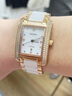 卡羅萊（CALUOLA）方形女士手表防水時(shí)尚鑲鉆腕表石英潮流陶瓷帶女表 金白色 曬單實(shí)拍圖