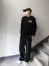 Shelley Jones加絨加厚直筒牛仔褲男秋冬季新款ins美式復(fù)古寬松潮流休閑長褲子 黑色加絨 XL [建議130-145斤] 曬單實拍圖