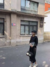 衣典零一（LEDIALYI）牛仔拼接假兩件黑色長袖連衣裙女2024春秋季新款韓系休閑衛(wèi)衣裙子 黑色 S （建議96-105斤） 曬單實拍圖