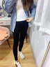 寶娜斯東北特厚加絨大碼高腰打底褲女冬季外穿顯瘦小腳保暖一體褲 黑色 加絨加厚 1條 L（建議95-115斤） 曬單實(shí)拍圖