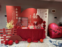 茨格曼訂婚布置全套擺件裝飾訂婚宴kt背景板酒店回門宴套裝婚宴用品大全 神仙眷侶-豪華套餐14件 曬單實拍圖