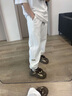 栗譜束腳休閑褲男春秋冬季運動(dòng)工裝褲潮牌寬松胖子大碼闊腿衛長(cháng)褲子男 K140-黑色 XL (建議130-150斤) 曬單實(shí)拍圖