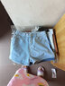 玖卡依牛仔短褲女2026春夏季新款韓版高腰顯瘦寬松學(xué)生百搭熱褲子ins潮 淺藍色+白色【兩件裝】 M 建議95-105斤 曬單實(shí)拍圖