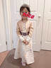 依百購2022新款冰雪奇緣2安娜艾莎公主套裝女童cosplay愛莎連衣裙 D0080香檳色 110碼 曬單實拍圖