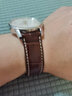 以奢國際 雙面真皮表帶男表帶通用耐磨透氣替換頭層牛皮表帶蝴蝶扣針扣 棕色針扣18mm 曬單實(shí)拍圖